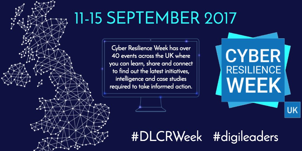 Next week is Cyber Resilience Week! We're getting involved &amp; you should too! Check out the free UK events ow.ly/AZNy30eZjtj #DLCRWeek