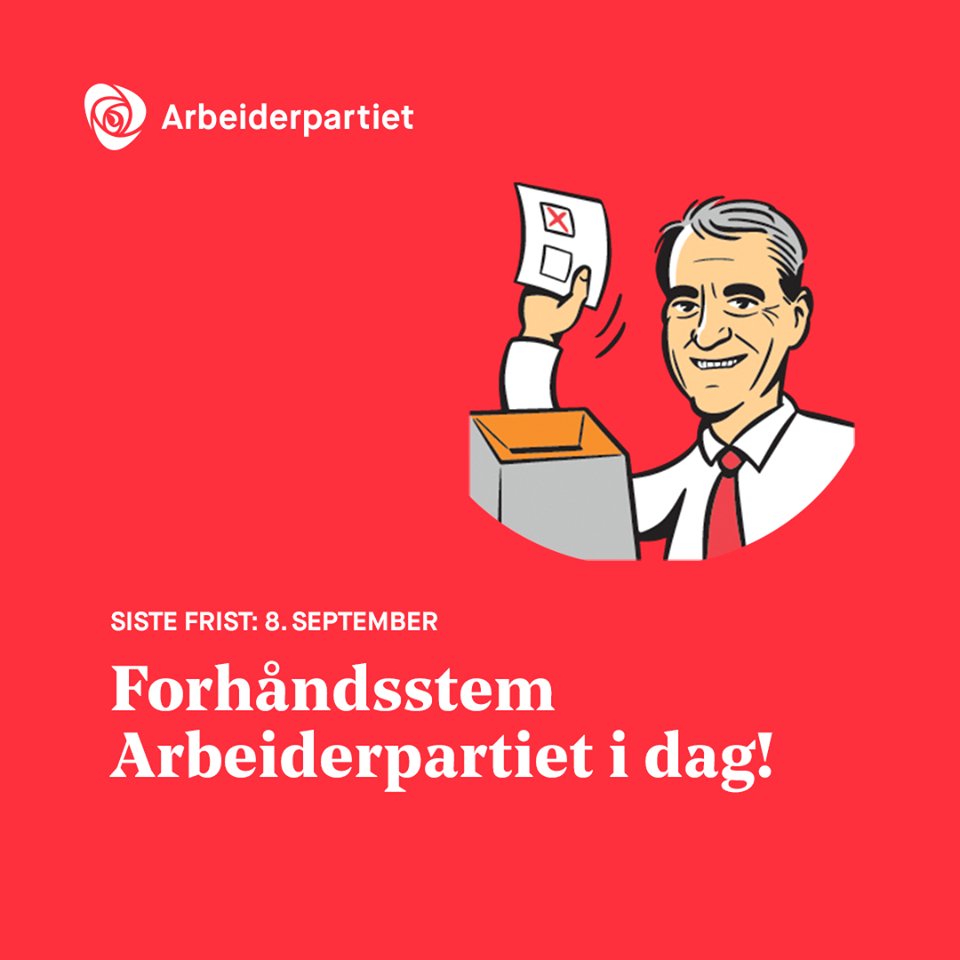 TommyAarethun's tweet photo. Ikkje høve til å røyste på måndag? Student og folkeregistrert i anna kommune? Fortvil ikkje! Røyst i dag! @Arbeiderpartiet #alleskalmed https://t.co/FGldSCclaB