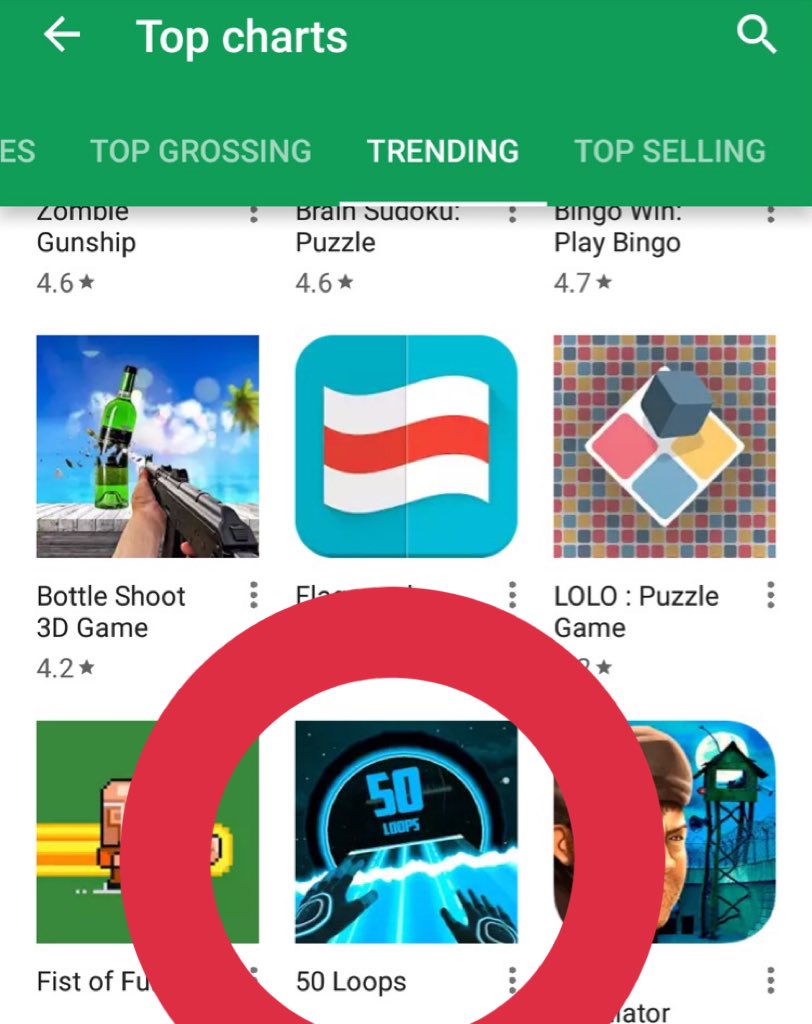 motionlabInt's tweet image. 50 Loops is #trending in the #googleplay games chart,  #androidgamers seem to have gone loopy! And we massively appreciate it! Cheers! 😊