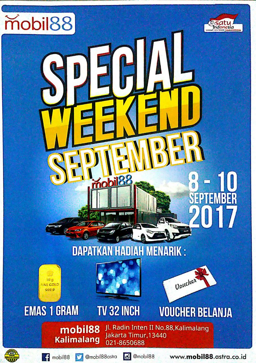 ListingToyota's tweet photo. Beli #MobilBekas Dapet Emas? hanya ada di #SpecialWeekendMobil88kalimalang #Jakarta #JakartaBarat #Bekasi #Mobil88 #Mobil88Kalimalang https://t.co/guV6aAIYtO