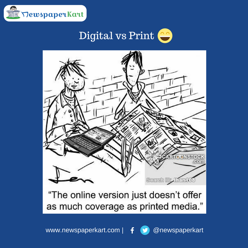 newspaperkart's tweet photo. It may take some time for some people to understand but it's really #funny. 

| #Digital vs #Print #Newspaper https://t.co/lPpv0hUSby