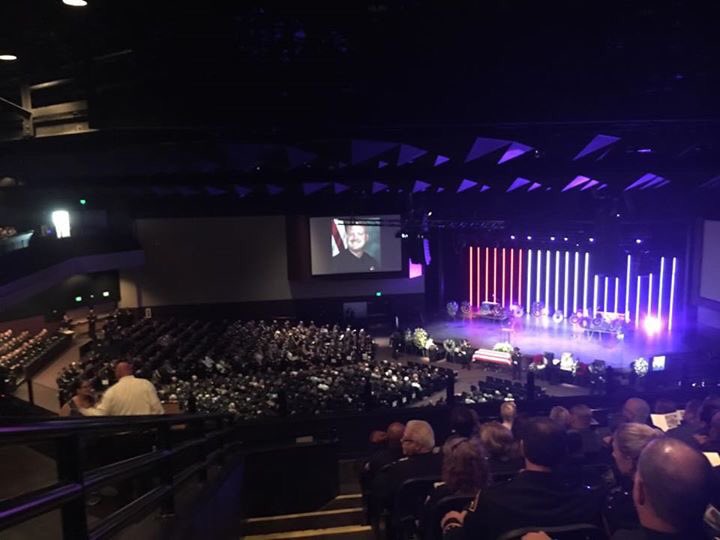 PlacerSheriff's tweet photo. PCSO paid their respects to @sacsheriff Deputy French at his memorial service today. Rest In Peace Bobby. https://t.co/DnylLCqKLU