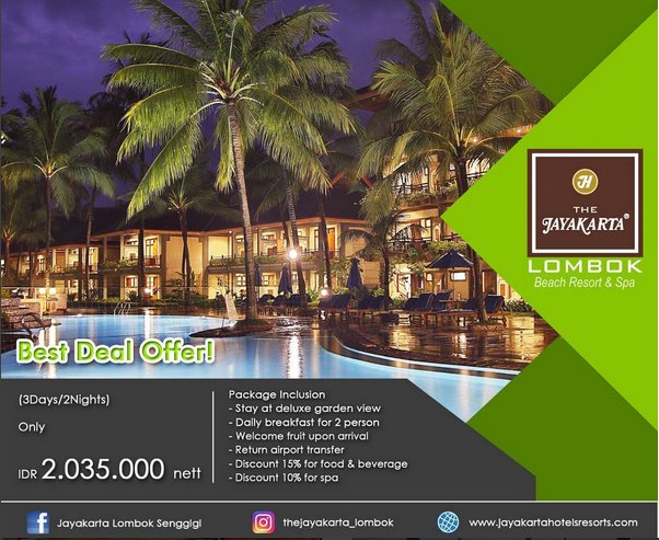 JayakartaIND's tweet photo. Best Deal Offer @jayakartalombok
3 Days 2 Nights only IDR 2.035.000,-nett
Include Daily Breakfast &amp; Return airport transfer
+62-370-693045-8 https://t.co/2WsFXYH9xT