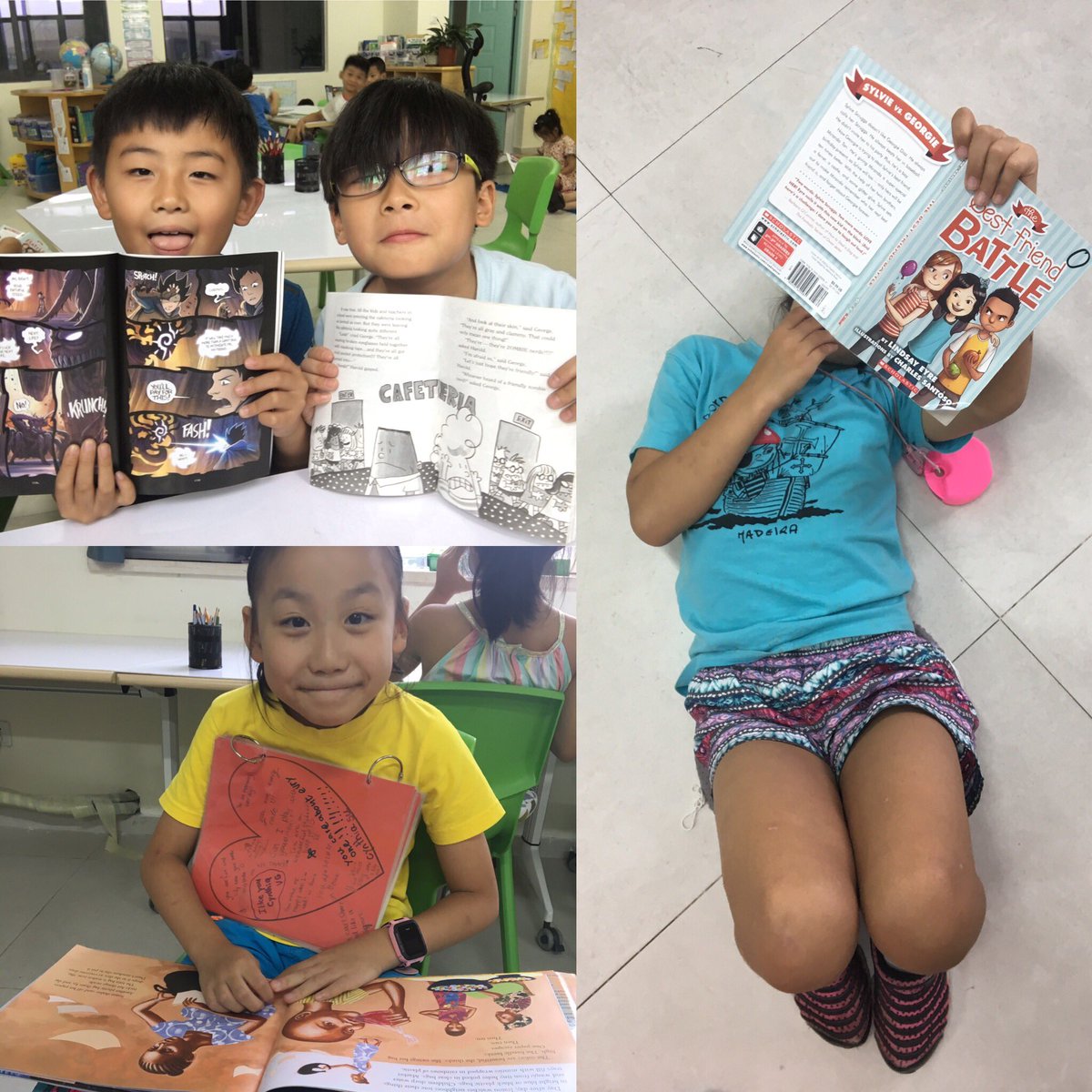 missallison3A's tweet photo. 3A is enjoying some excellent books this afternoon! #goISNS #InternationalLiteracyDay #ISNSreads https://t.co/OLn5WH8J5X