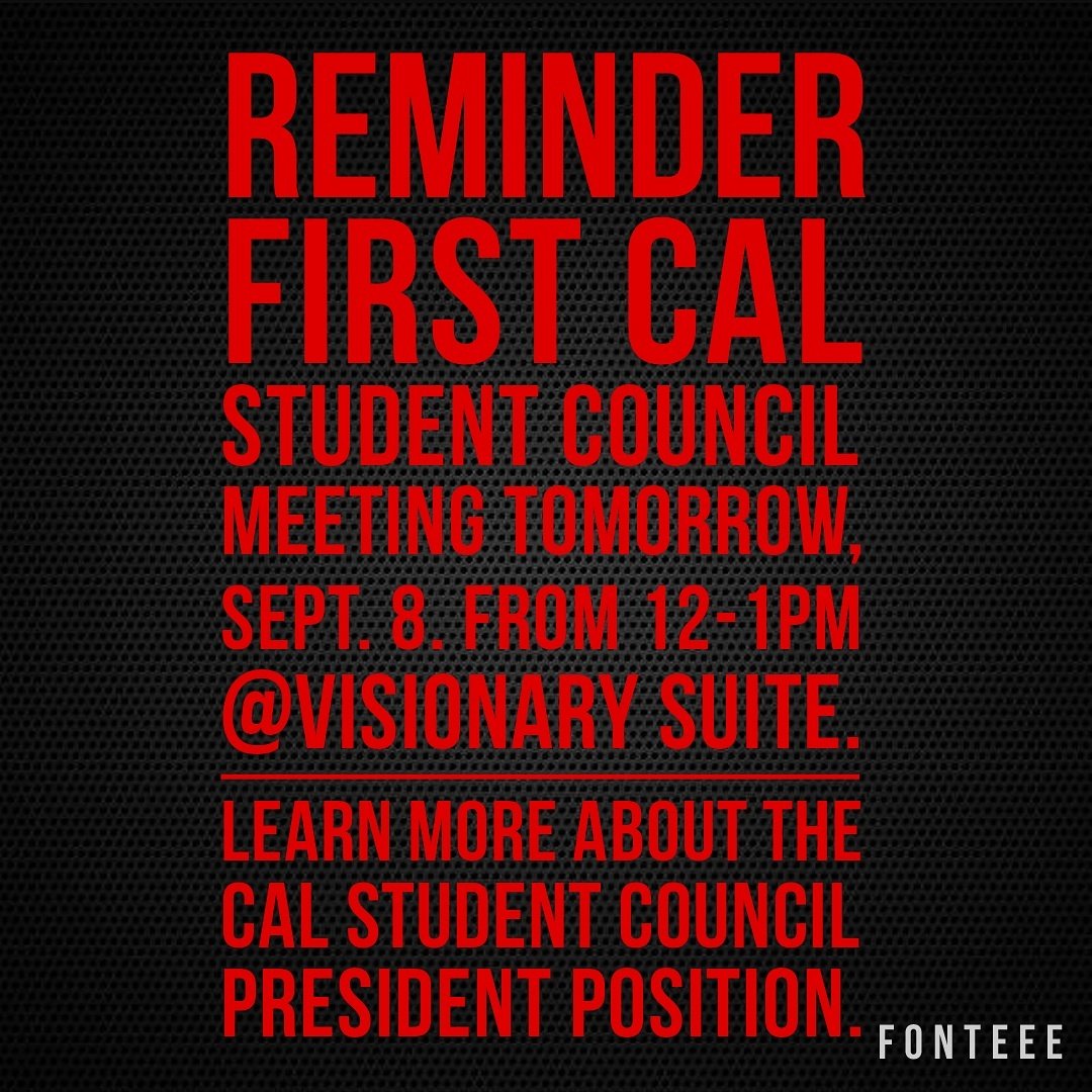 CALCouncilSDSU's tweet photo. Important reminder! #presidentposition #calstudentcouncil #firstmeeting #calrepresentatives #runforoffice #sdsu https://t.co/JGfIxFMk9f