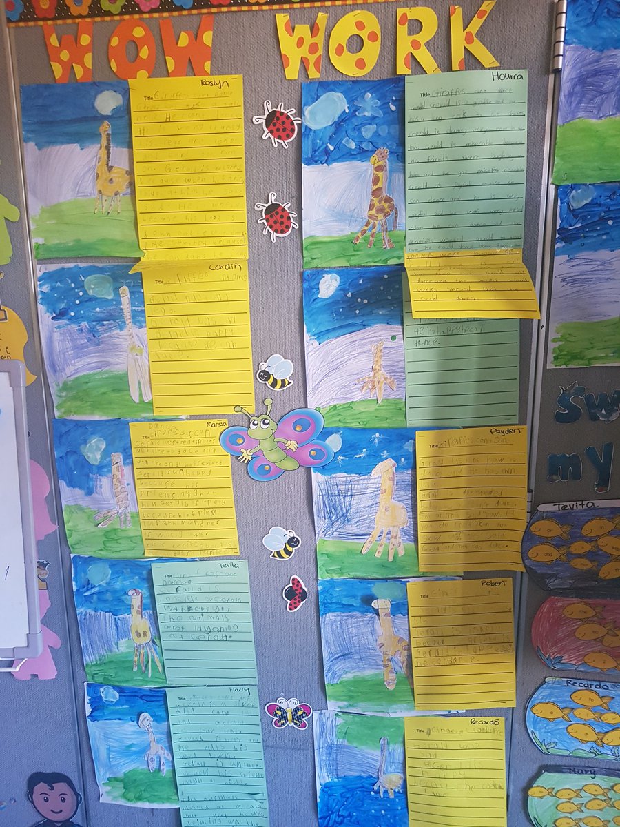 kinderFPS's tweet photo. Such a proud teacher moment seeing how far students in KF have come with their writing! #GiraffesCantDance  🤗 https://t.co/shOSRAMMMI