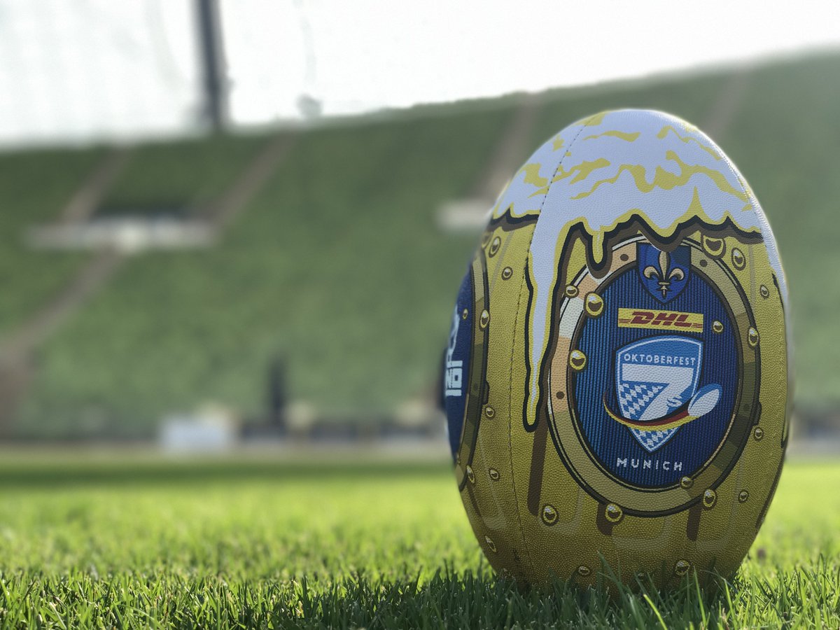 Oktoberfest7s's tweet photo. Exactly three weeks from the #DHLOktoberfest7s we're proud to present our #Oktoberfest inspired &amp; @Rhino_Rugby made official match balls https://t.co/dpX8XJD5vG