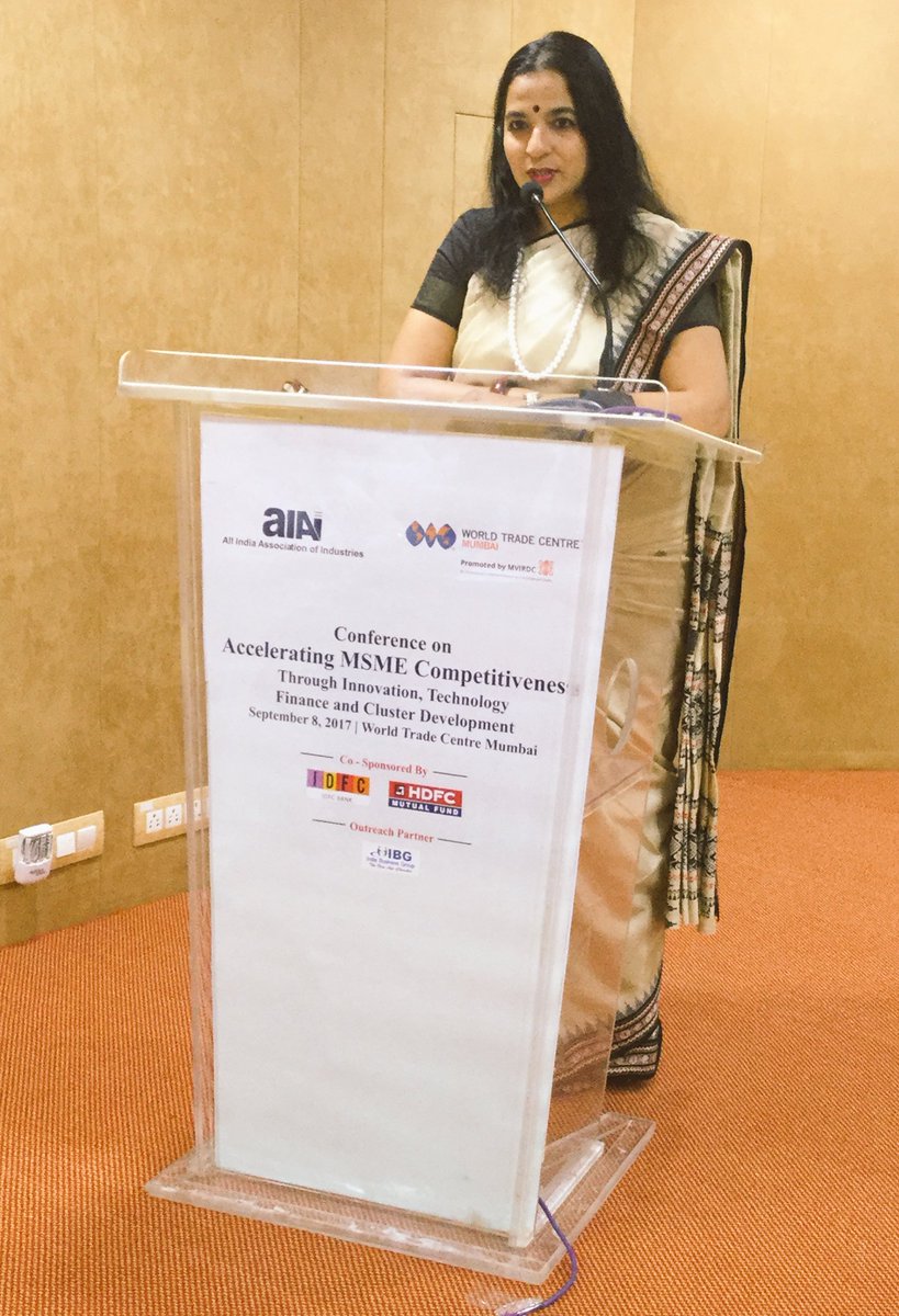 Focus on #Cluster Development is imp for #MSME making it capable to contribute and support regions livelihood is required <a href="/BansodLeena/">Leena Bansod</a>