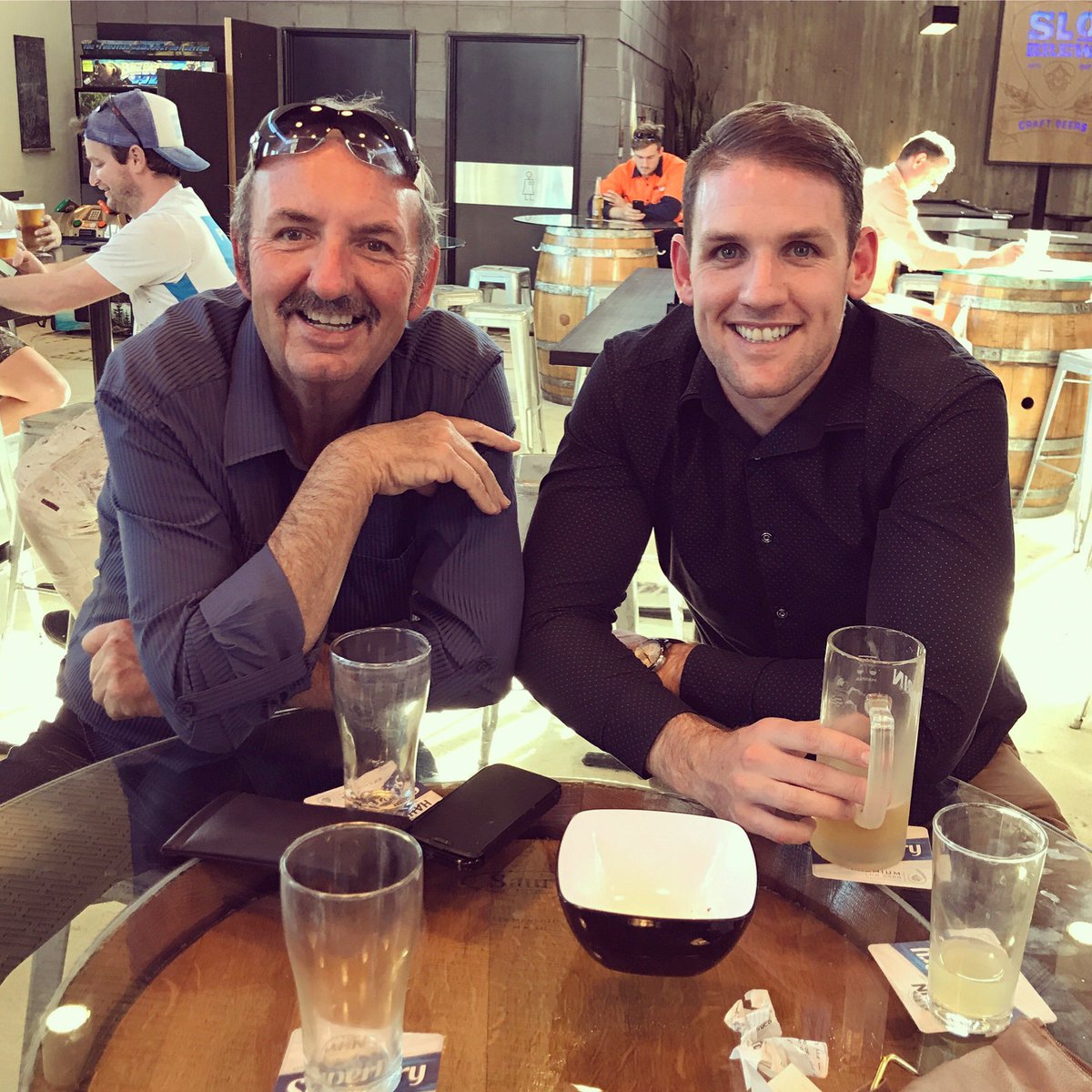 AdamMcGrath89's tweet photo. Father and son time in Adelaide with the footy on tomorrow
#ImBetterLooking #Pedigree #Adelaide #Warradale https://t.co/W8UU5F96vs