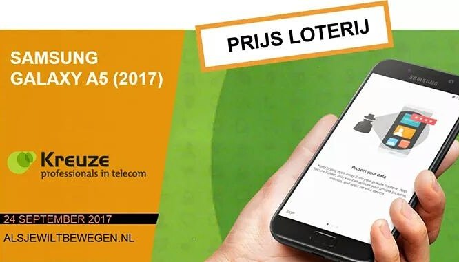 Een #Samsung #Galaxy A5 #winnen? Zorg dat je erbij bent op 24 september in #Maastricht! #KreuzeTelecom, bedankt voor de mooie prijs! #Kreuze