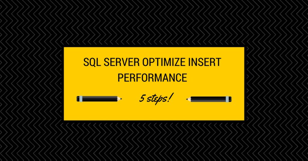 sqlblognl's tweet image. SQL Server Optimize Insert Performance In 5 Steps sqlblog.nl/sql-server-opt…