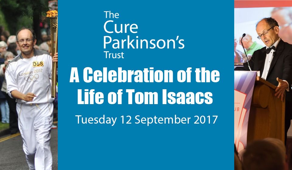 CureParkinsonsT's tweet photo. Please join us on the 12th Sept to remember &amp; celebrate the Life of Tom Isaacs. https://t.co/fWR1RKtgSw #TomsVision #Cureparkinsons https://t.co/q86V1tsXqr