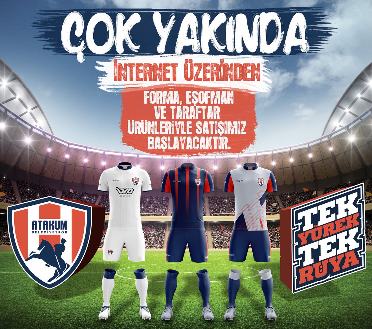 Taraftarlarımıza müjde! Çok yakında forma ve taraftar ürünleri satışımız başlıyor...