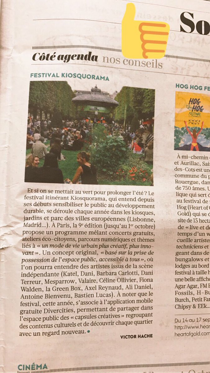 .<a href="/Kiosquorama/">Kiosquorama</a> dans les bons conseils de <a href="/humanite_fr/">L'Humanité</a> ! Le programme du we sur kiosquorama.org