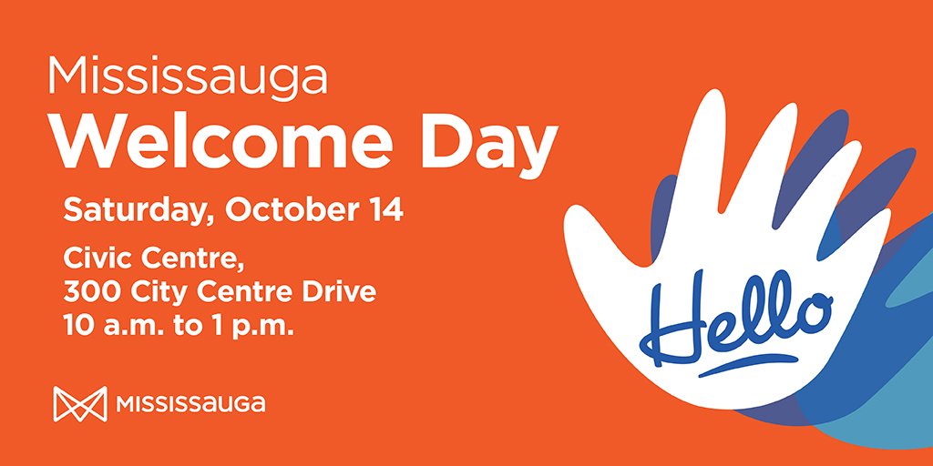 New to Mississauga? We'll help you settle in. Join us on Oct. 14 from 10am-1pm at the Civic Centre for #WelcomeDay! ow.ly/M47j30eP0cn