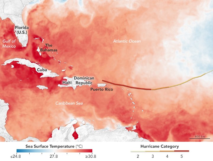 depictureio's tweet photo. Warm oceans fuel #hurricane growth and intensification: while #HurricaneIrma heads west, hot water is abundant -  https://t.co/HJ8l4joGnQ https://t.co/uxsIN3kD0D