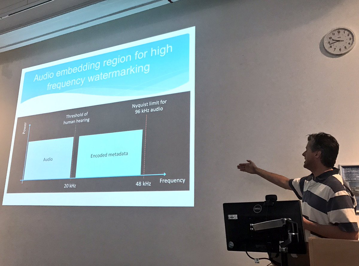 InMusicConf's tweet photo. Mark Sheppard introduces the invention of Sonic Quick Response Codes in the inaudible range for hosting metadata at @InMusicConf #InMusic17 https://t.co/LIRli8XmiM