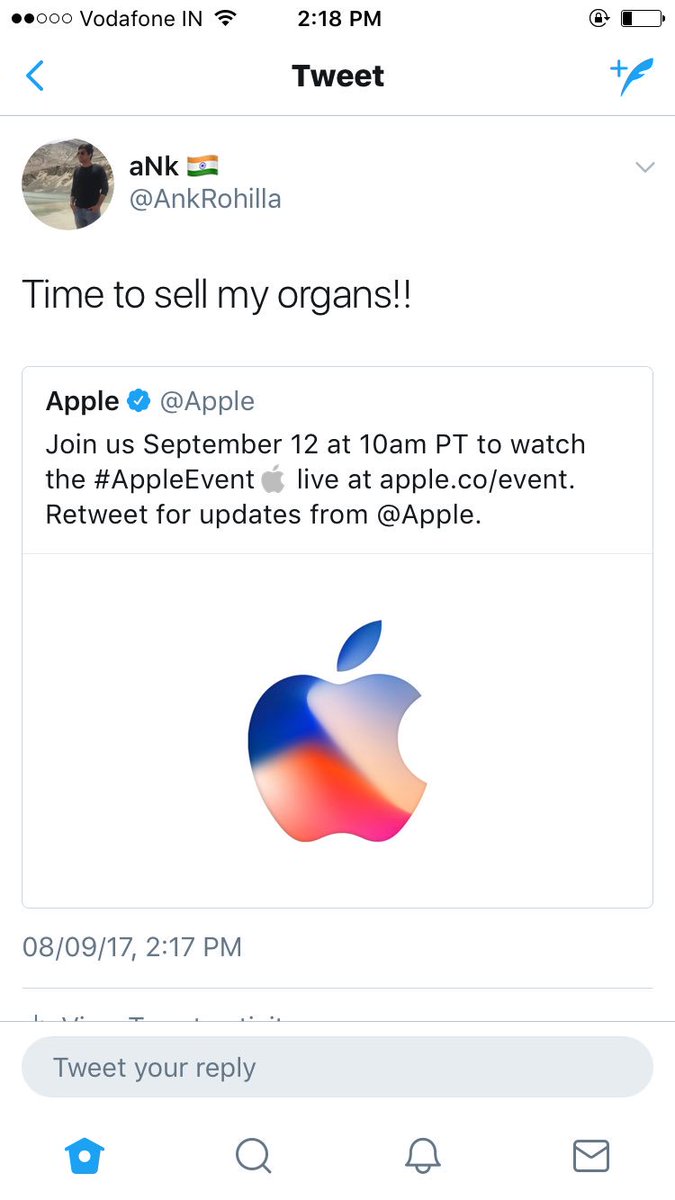 AnkRohilla's tweet photo. They will ensure I sell an organ and are helpful enough to send a reminder 😂 that's why I love Apple ! https://t.co/DBYa62s76X