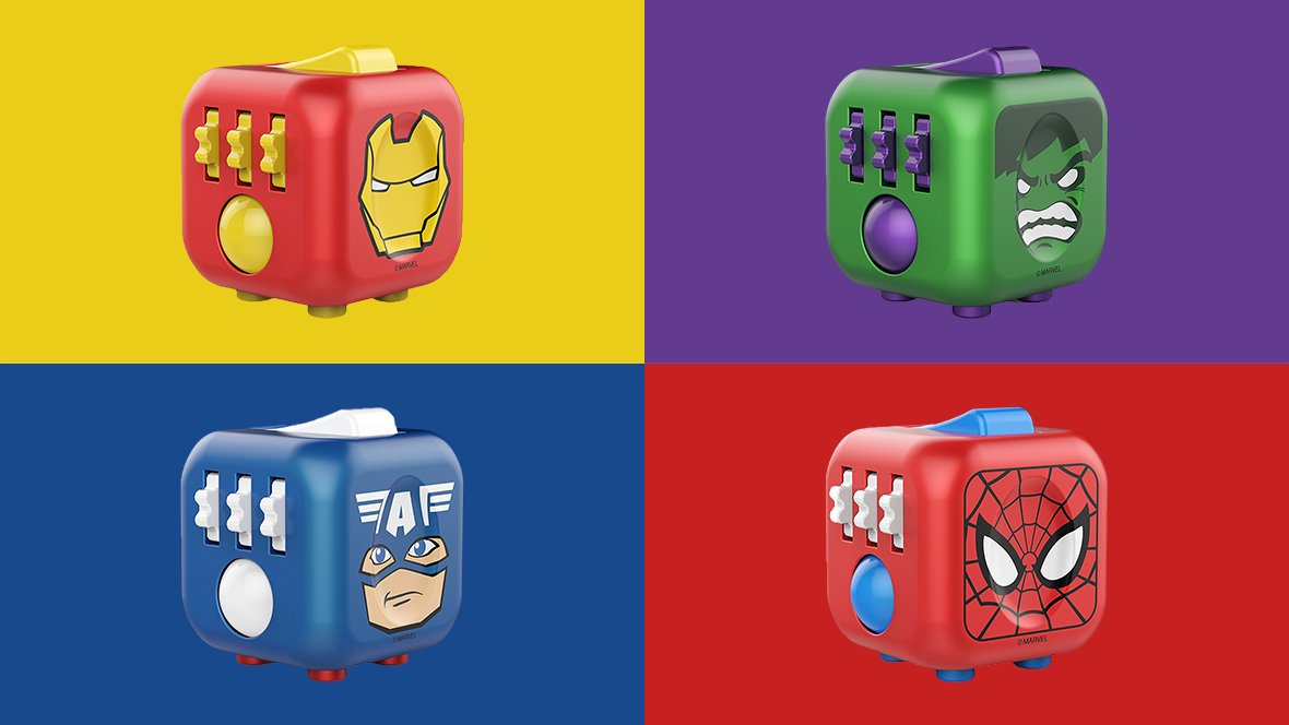One4allGiftUK's tweet photo. #FidgetClicker are the new #FidgetSpinner! Get your #Marvel themed clicker at @ToysRUs https://t.co/cLbuNiKeUr