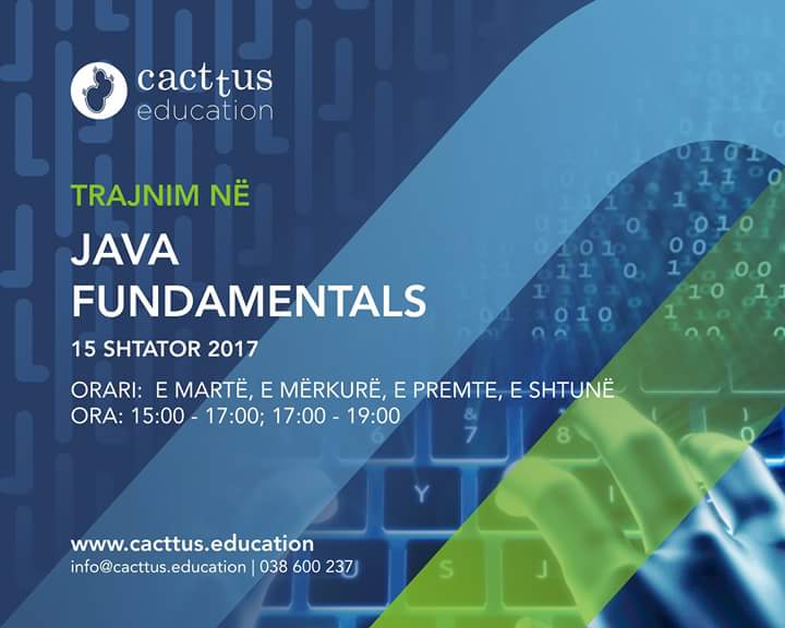 cacttusedu's tweet image. Regjistrimet për #JavaFundamentals kanë filluar. Numri i pjesëmarrësve në trajnim është i kufizuar.
📧info@cacttus.education
☎️038 600 237