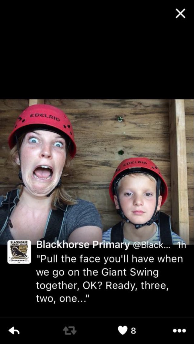 CaronFinn's tweet photo. Hope camp is going well Miss Burke look what just popped up on my timeline  #goodtimes #PGL #memories❤️ @BlackhorsePri https://t.co/RoWiOqAFND