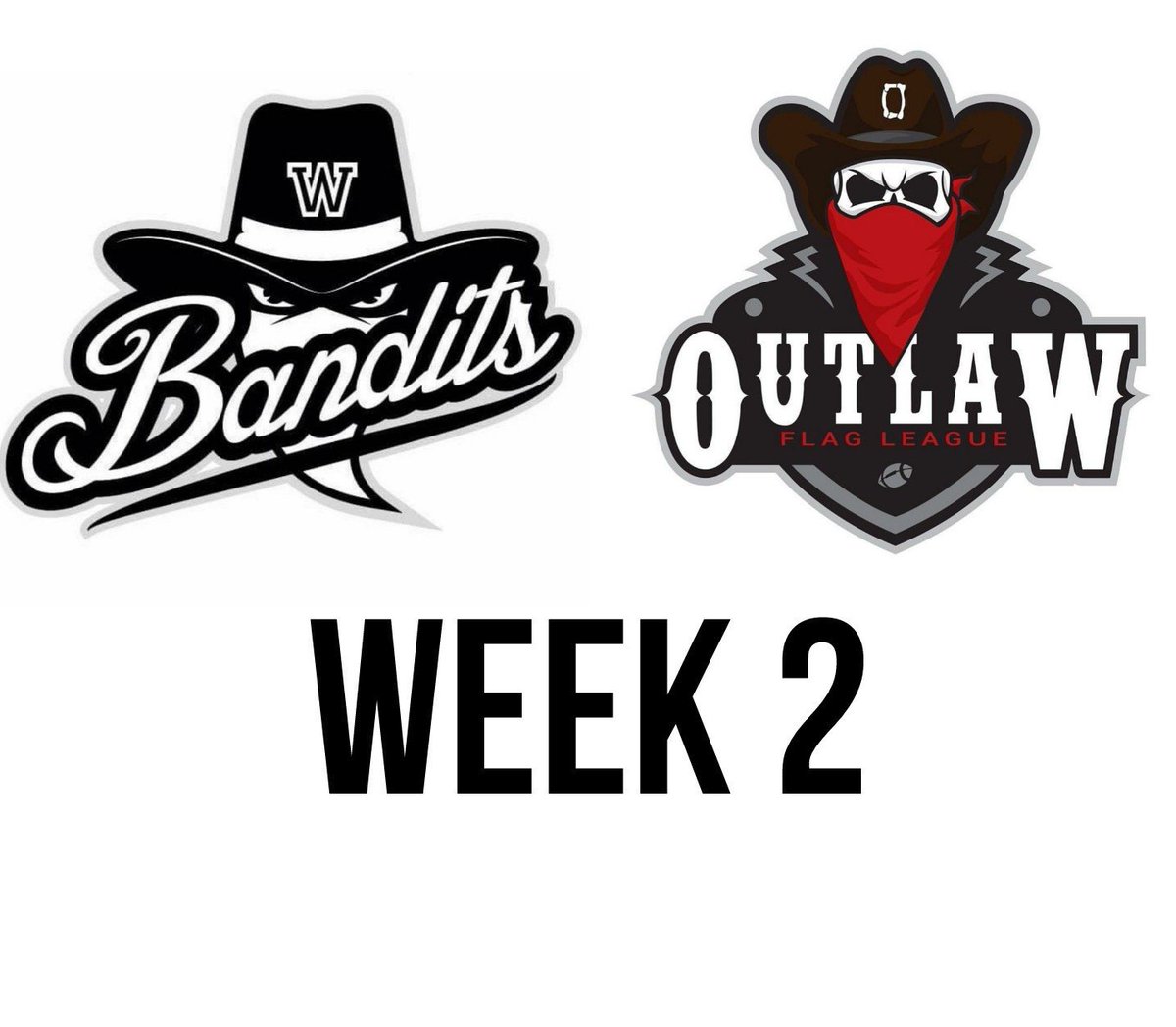 Tomorrow the <a href="/WiganBandits/">Wigan Bandits</a> ride into week 2 of the <a href="/OutlawFlag/">Outlaw Flag League</a> League. Yee- haw!! #Bandits ⚫🤠⚪