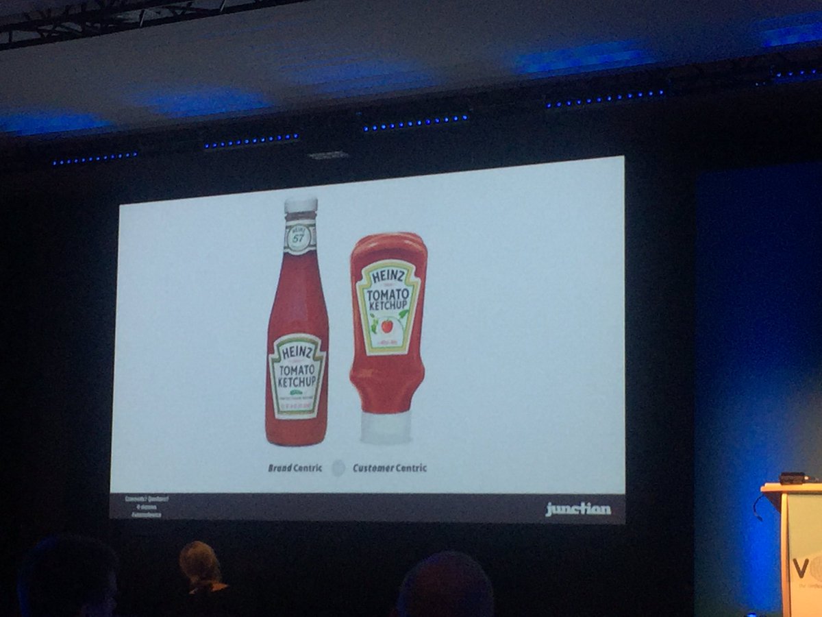 eyechild's tweet photo. Customer experience in a nutshell, left = brand centric right = customer centric @aeonews #aeoconf https://t.co/PS6lNWWR9m