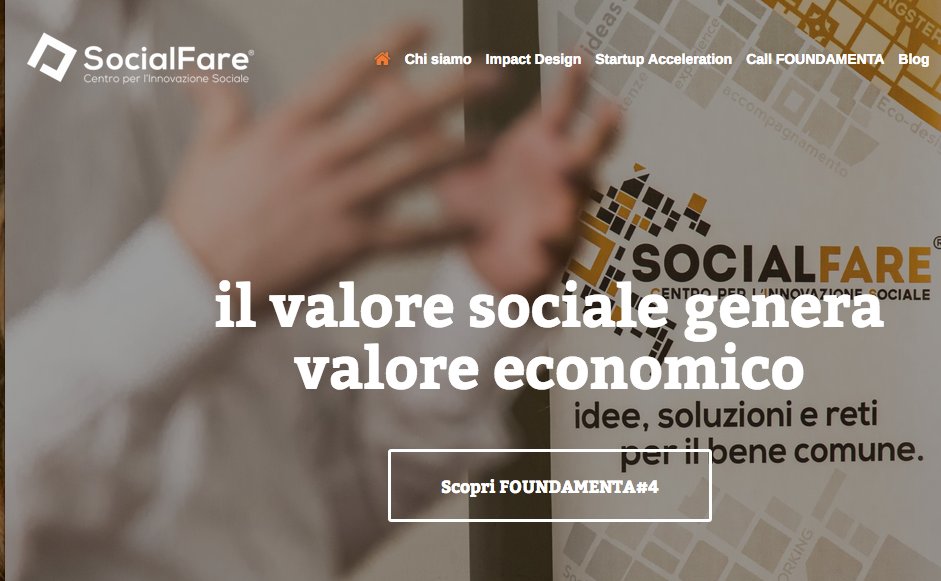 FOUNDAMENTA#4,  #call <a href="/SocialFareCSI/">SocialFare</a> per #startup sociali. Programma di accelerazione di 4 mesi e 40 k in servizi. ow.ly/x7Ug30eYsFw