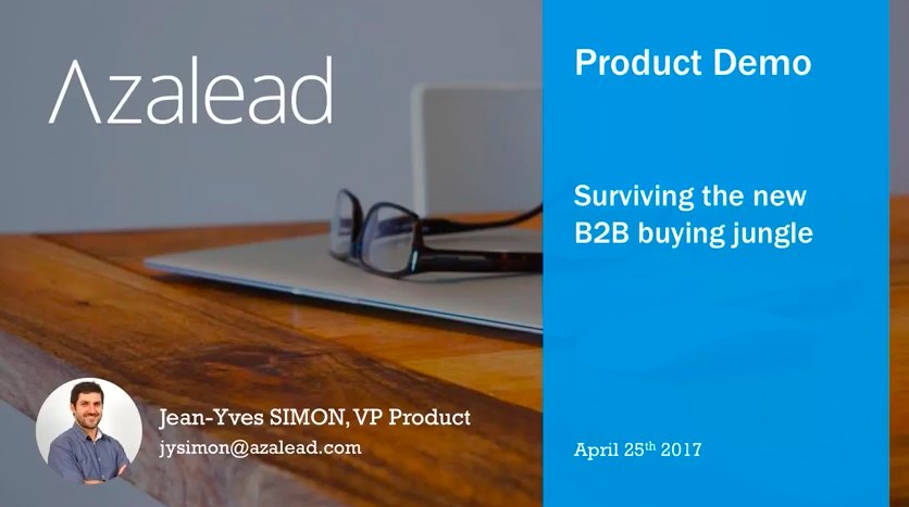 AzaleadFrance's tweet photo. Vous avez raté notre webinaire sur "Comment survivre au nouveau cycle d'achat #BtoB" par @JYSim0n ? regardez-le ici: https://t.co/wAgHVem6WG https://t.co/eFo3BCF4Ox
