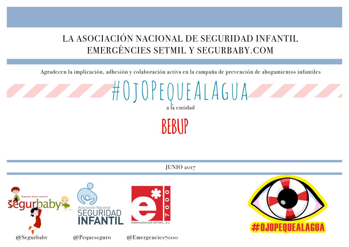Bebup_ES's tweet photo. Super orgullosos del diploma de @Emergencies7000 a @Bebup_ES por participar en #ojopequealagua Gracias por vuestra enorme labor#crowdhelping https://t.co/7pGVtrji1m