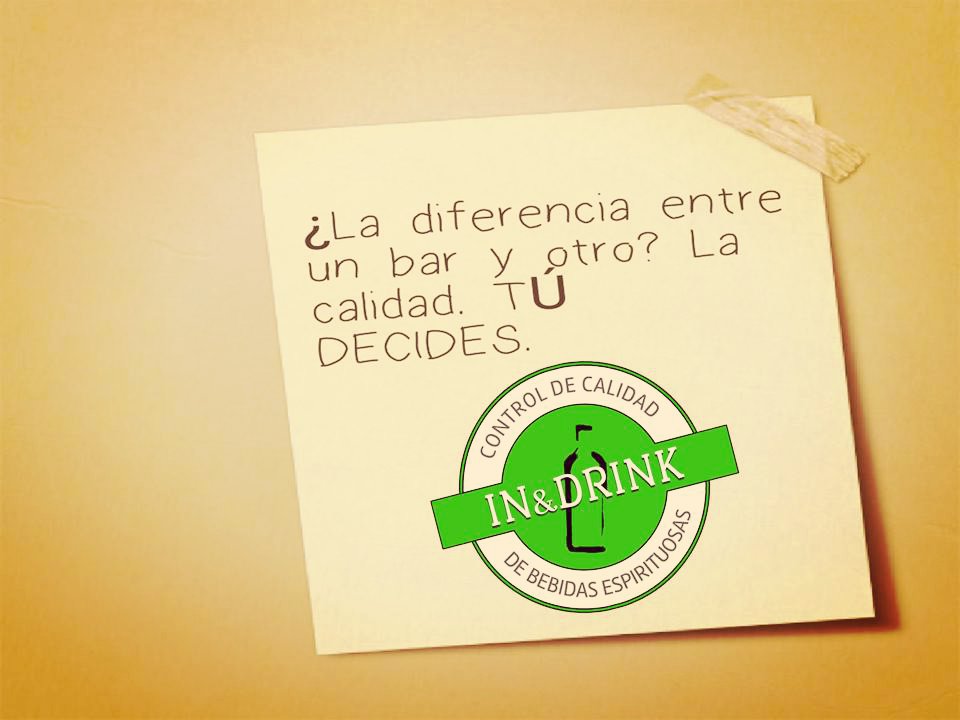 InAndDrink's tweet photo. La única diferencia entre un bar con nuestro sello y otro que no lo tiene es LA CALIDAD #FelizFinde https://t.co/JLzlWs2Q64