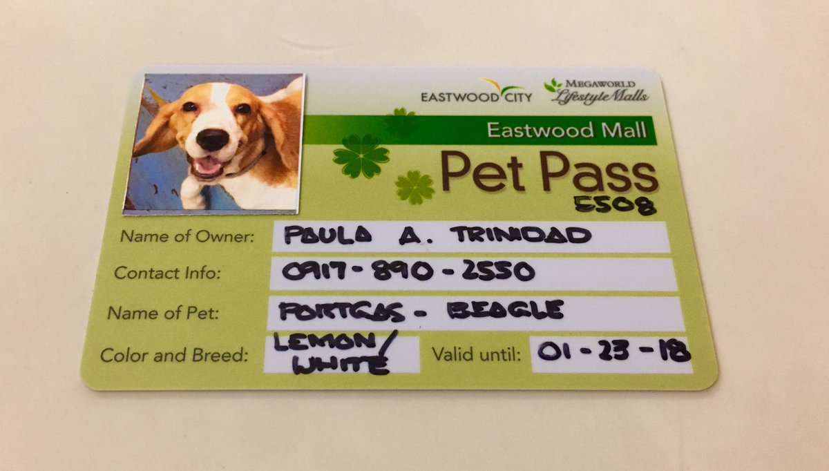 polalolabola's tweet photo. Her first valid ID. Advance happy birthday our baby! 🎉❤️ #Portgas 🐶🐾 #petpass https://t.co/9lYmLIEH4Y