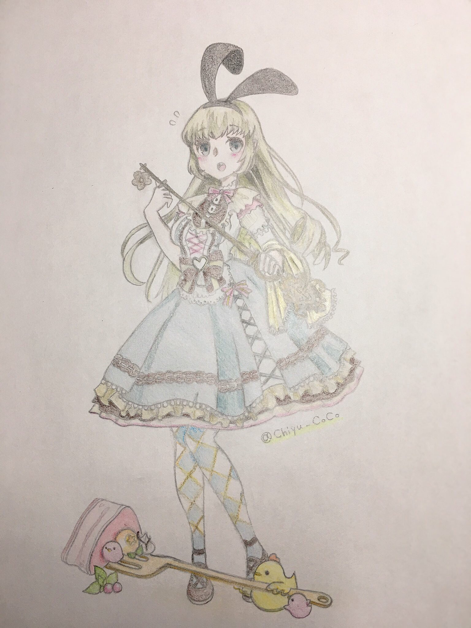 Twitter 上的 いっち ココプレ Chiyu Coco 体のバランスとか服とか下手くそですが アリス出来上がりました そして写真の撮り方も下手くそで申し訳ありません O O でも可愛いアバちゃんだったので描いてて楽しかったです ありがとうございました