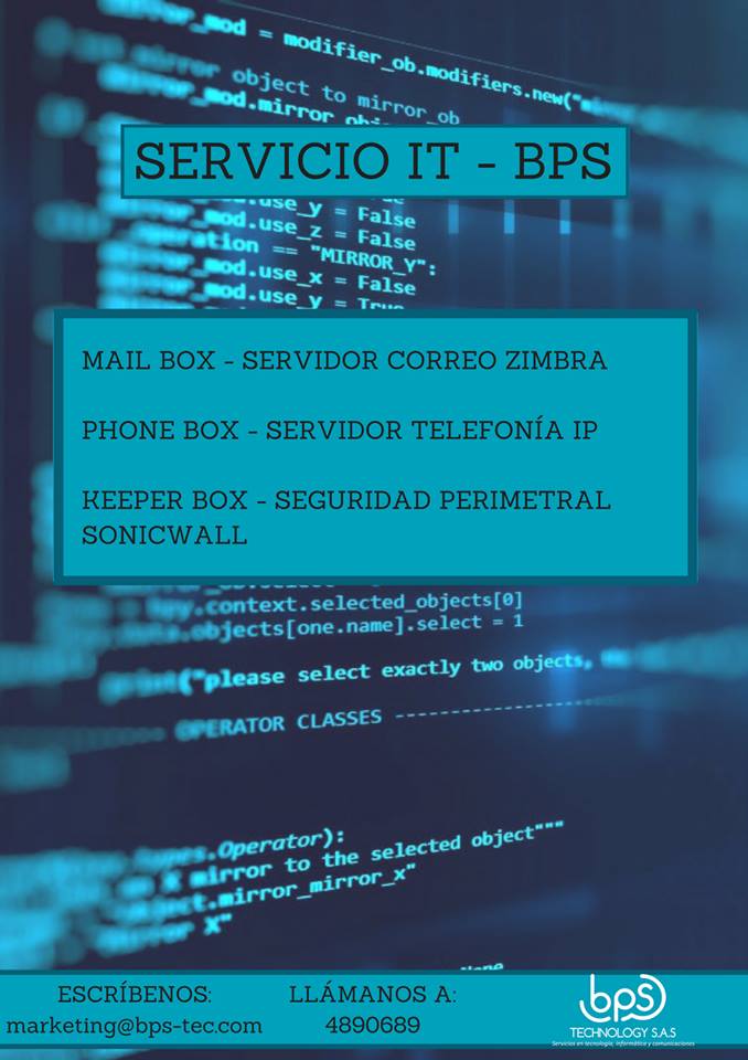 BPS_Tec's tweet photo. ¡Aquí te especificamos acerca de nuestros servicios #IT y #CLOUD ! #BPSTechnology #ServiciosBPS https://t.co/BS9EwIj3Z2