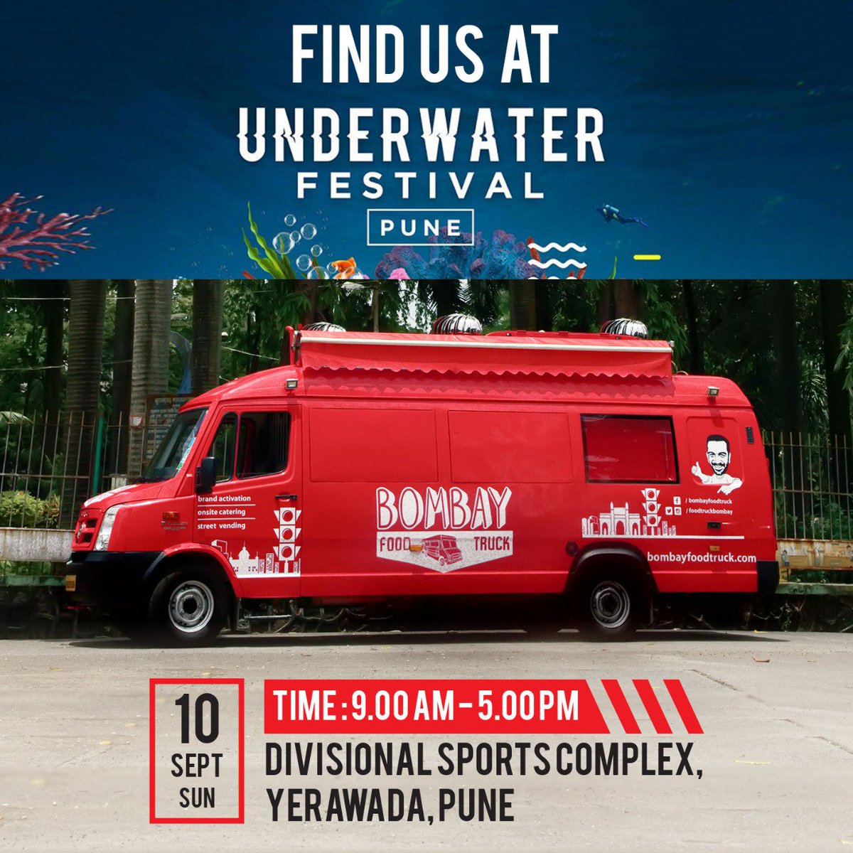 Don't miss a chance to grab a bite from the famous Bombay Food Truck. Dive and indulge! Tickets - bit.ly/uwf-tx #UnderwaterFest
