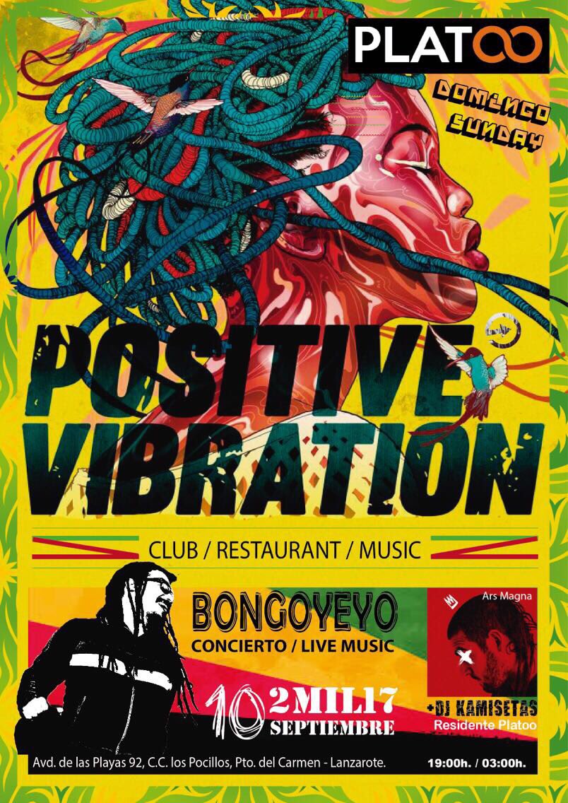 Next stop 10 Sept 🍚🇮🇨🌋🌴👉🏿#PlatooRestaurant #Lanzarote #ReggaeMusic #CanaryIsland  #PositiveVibration junto a DjKamisetas #VenezuelanReggae