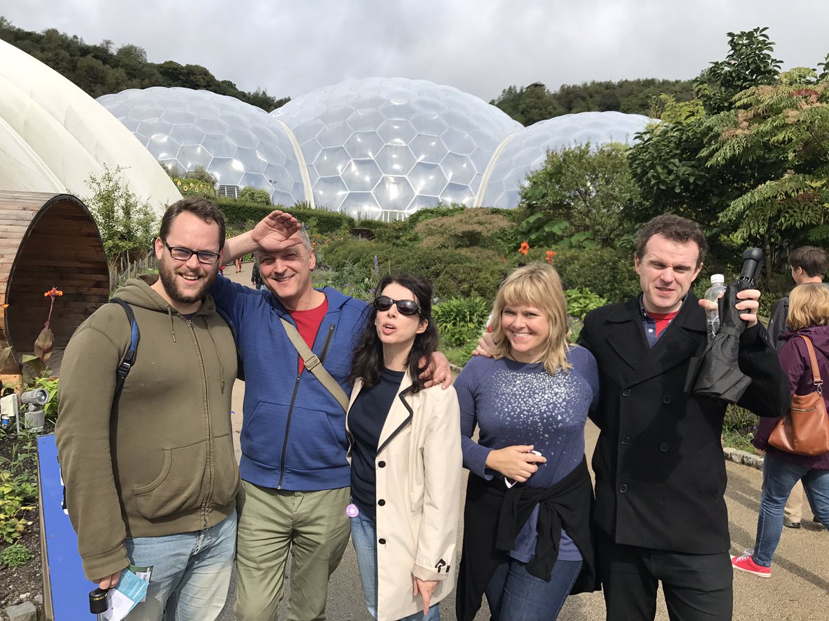 OutingsTheShow's tweet photo. Here are our fearless team before today's first show @edenproject - just 30 minutes until their second and final appearance of the day! https://t.co/raDlMhEzbG