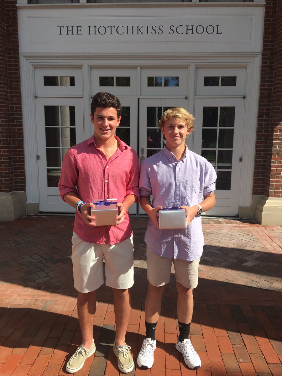 HotchkissHoops's tweet image. Congratulations to Tommy Lewis '19 and Elijah Stone '20 for picking up awards at the all-school prize ceremony this morning! #highcharacter