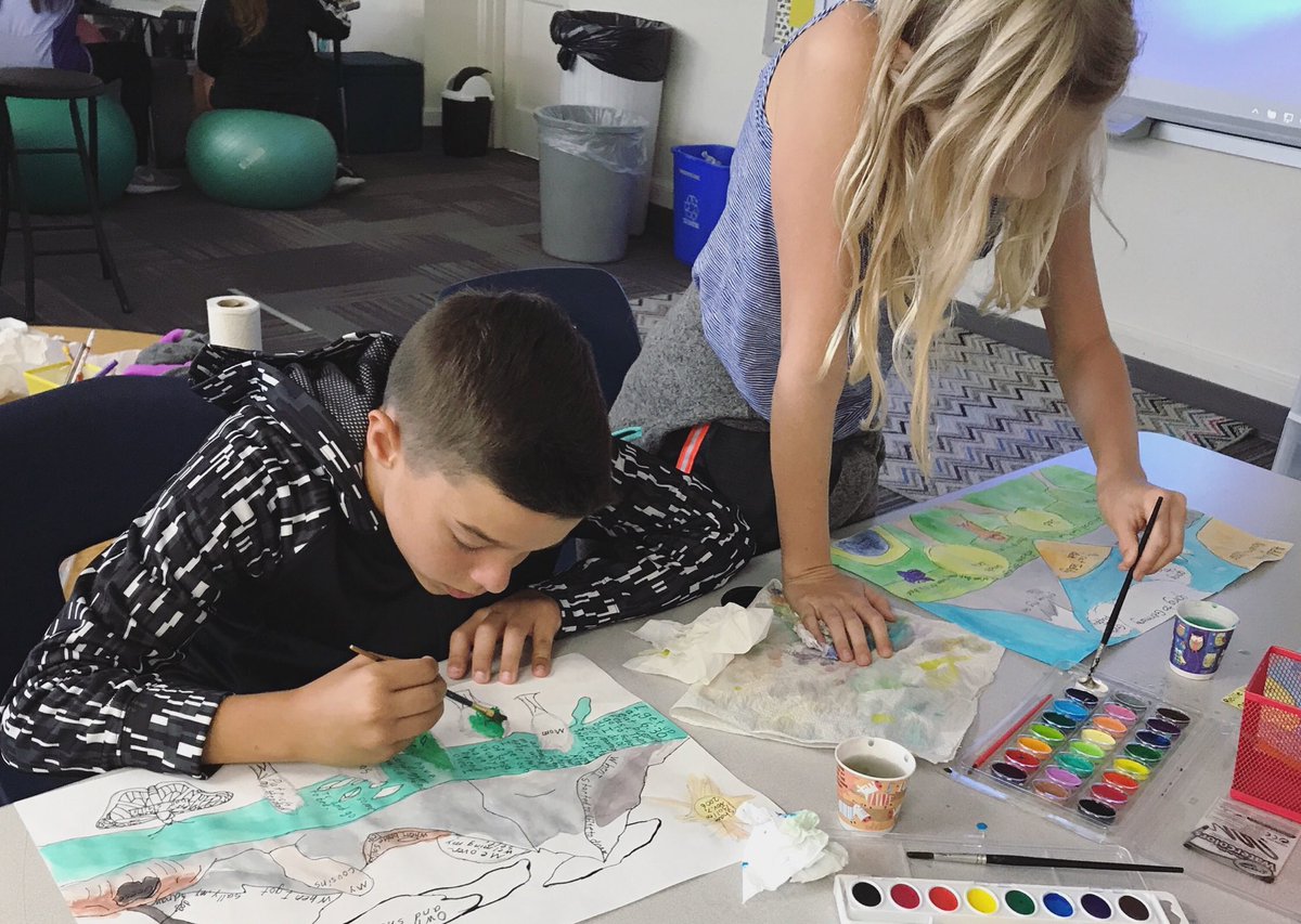 BristolBuddies's tweet photo. Fifth graders working on their personal life-scapes today at Bristol. #wgbuzz #bebuzz https://t.co/PJPcYu7Llz