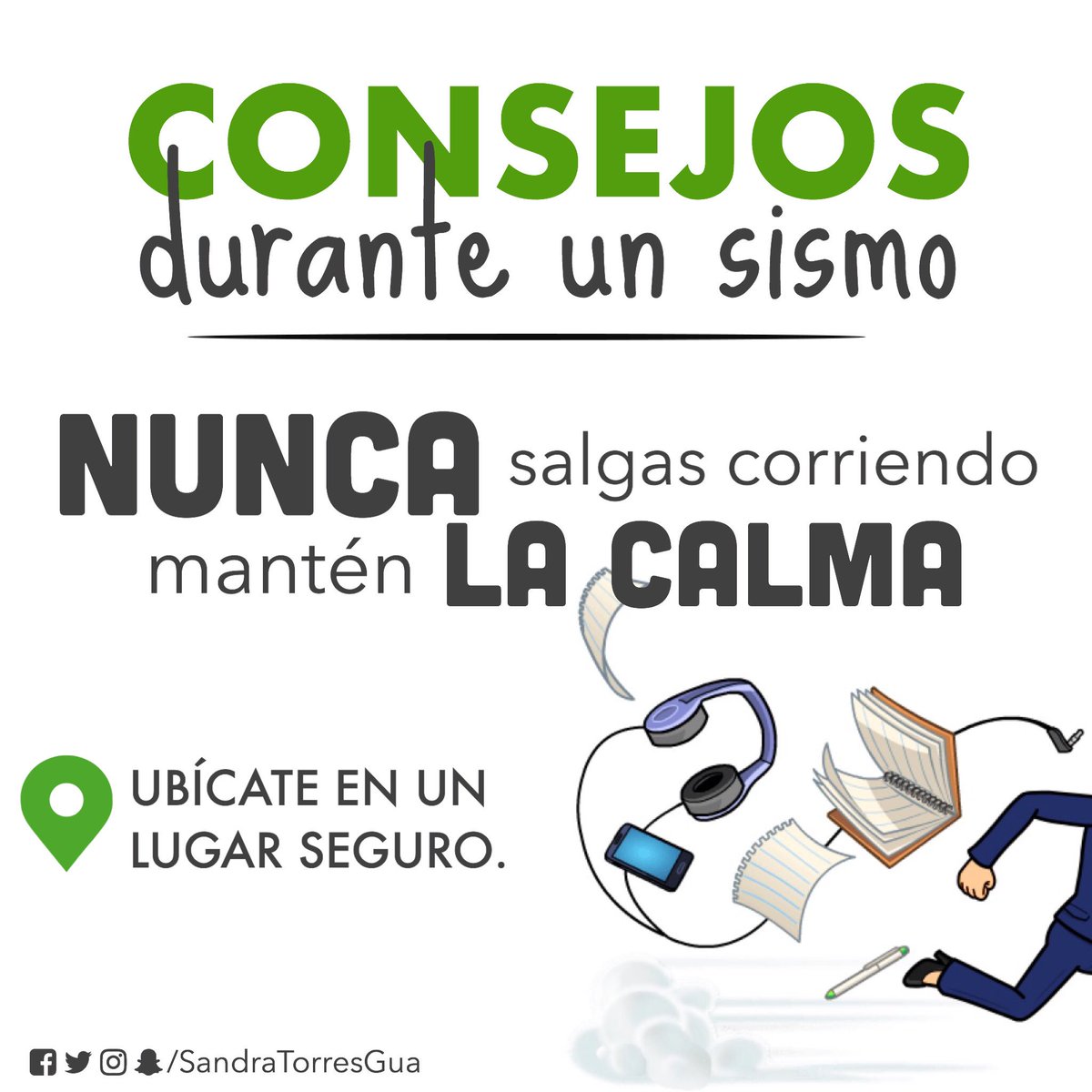 SandraTorresGUA's tweet photo. Comenta, cuál sería otro consejo a seguir durante un sismo. https://t.co/2uqUDzML3y
