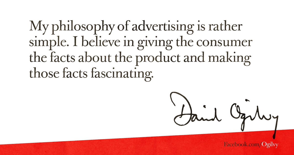 Ogilvy's tweet image. Your Friday Ogilvyism by #DavidOgilvy