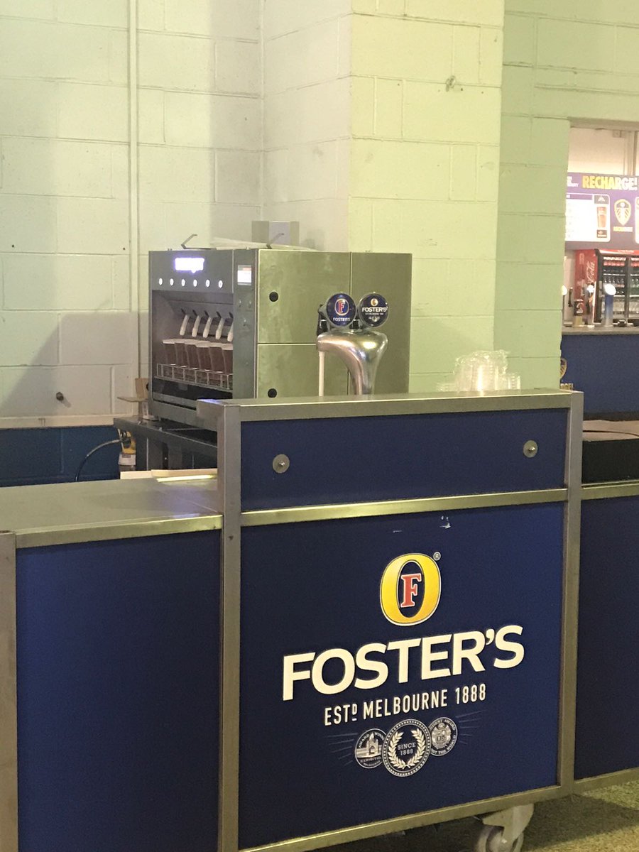 UKBeerjet's tweet photo. We will be on the pavillion and the east stand concourse for the @LUFC vs @burtonalbionfc tomorrow pouring @FostersUK. #fast #icefresh #beer https://t.co/1QxSWxkGDr
