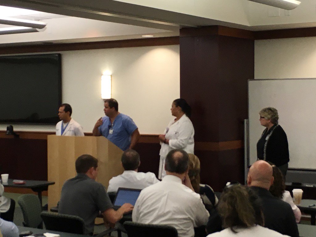 EdSavageMD's tweet photo. Ozzie, Kerry, Rodolfo and Jackie preparing for Irma and briefing the team. https://t.co/edUHJh80ss