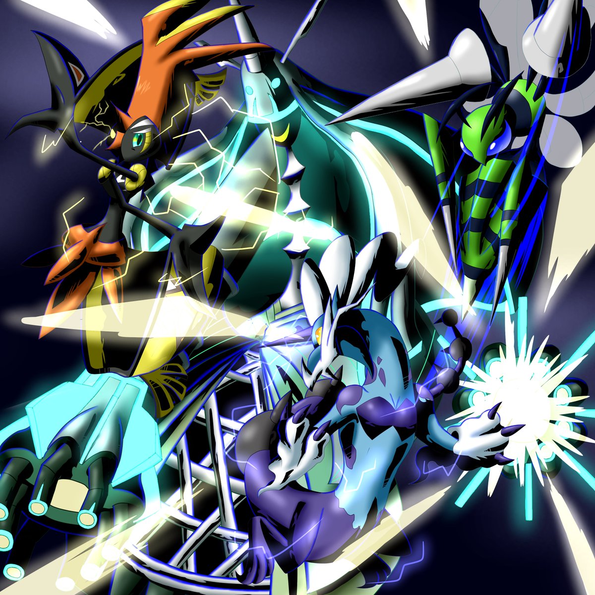 A Known Pa Twitter リクエスト2枚目 第7次ポケモン大戦 ハッサムとか テッカグヤ とか鋼タイプ でスーパーロボット大戦 電気zコケコ レボルトくん 色メガスピアーで 真下がガラ空きだ リクエストありがとうございました