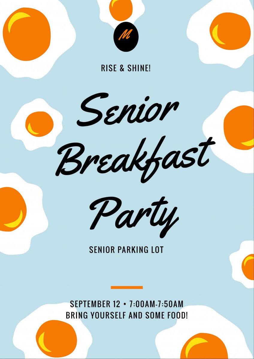 EdisonHS2018's tweet photo. RISE &amp; SHINE! Senior Breakfast THIS TUESDAY (9/12) It's a potluck so everyone bring breakfast items (bagels, donuts, coffee, etc) https://t.co/PQ9YhkOVmU