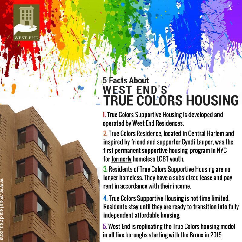 WestEndResNYC's tweet photo. #TrueColorsResidence turns 6 tomorrow. Can you believe it? Here are 5 #FridayFacts about TrueColors #SupportiveHousing for LGBT youth...π³οΈβπ https://t.co/oAmYEa8eyu