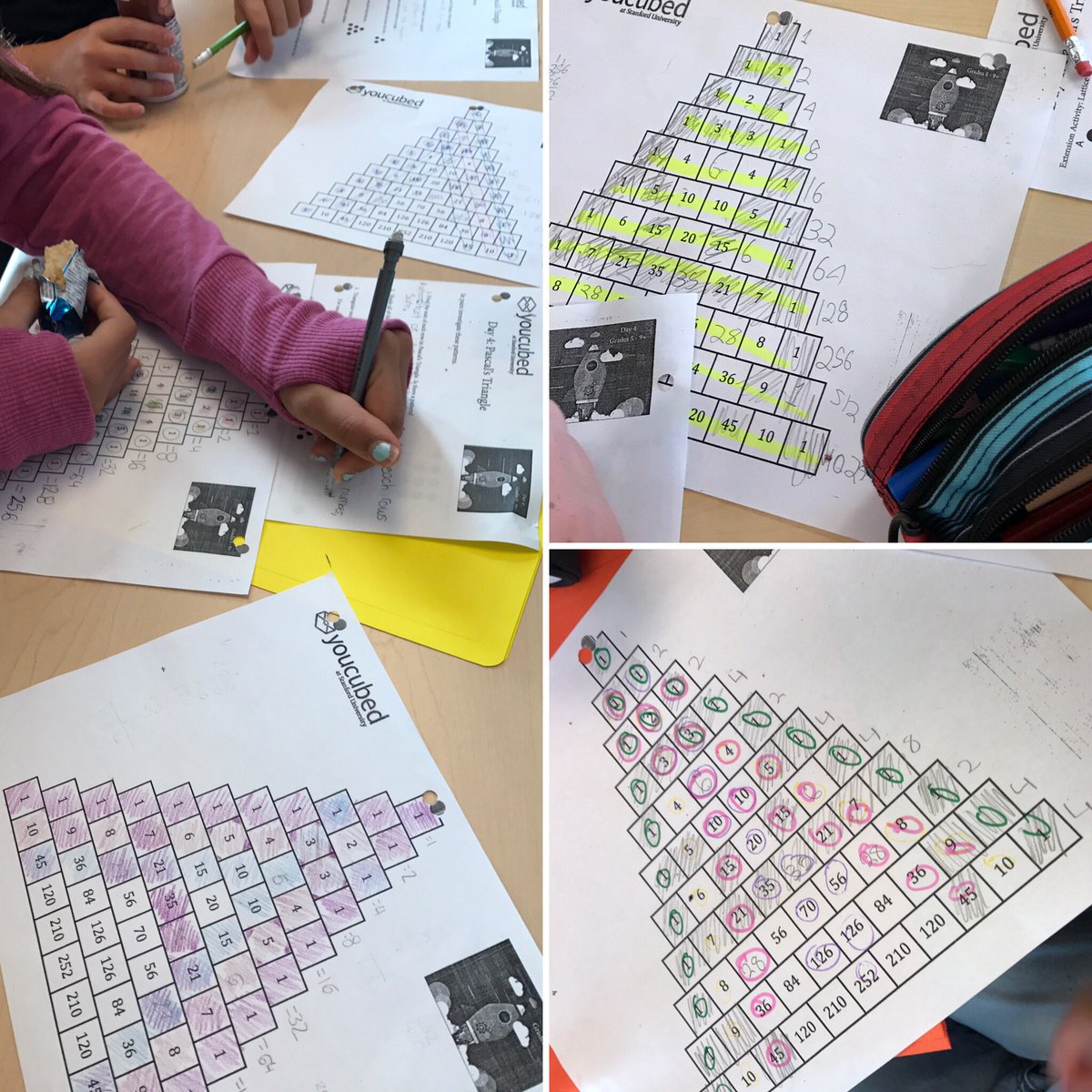 SpurrellAmy's tweet image. Identifying patterns in #PascalsTriangle. @DBernier13 @oliviammolina #HCDSB @SJPIIOakville