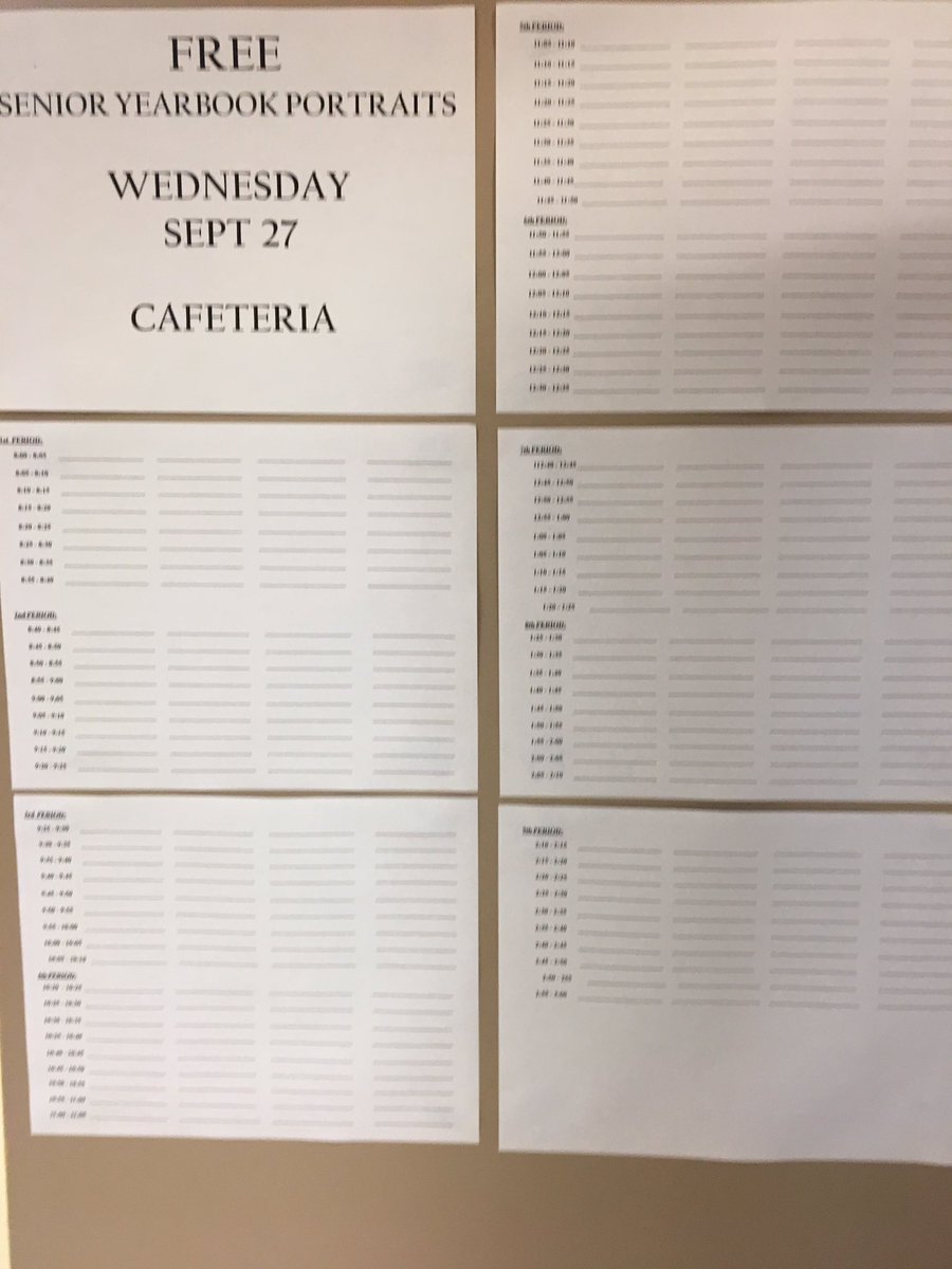 LHS free senior picture day: SEPT 27. Sign up for a time slot outside  Room B207