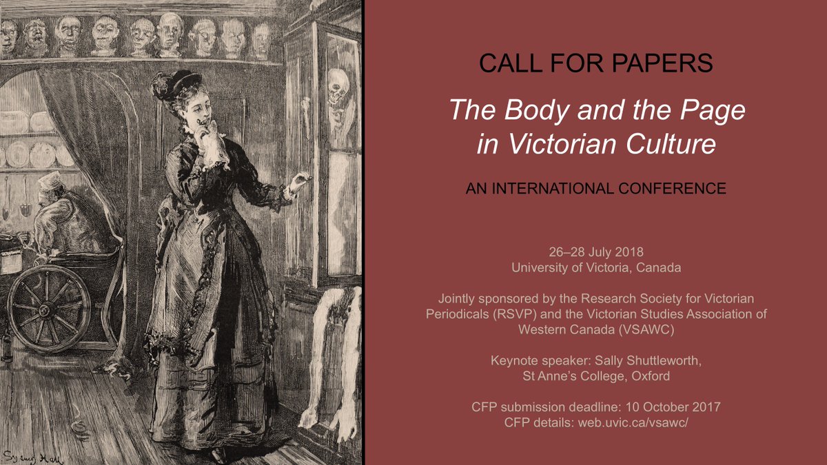 <a href="/felluga/">Dino Felluga</a> <a href="/Andrew_Stauffer/">Andrew_Stauffer</a> <a href="/MarleneTromp/">Dr. Marlene Tromp</a> <a href="/amycote_/">Amy Coté</a> <a href="/alisonfchapman/">Dr. Alison Chapman</a> <a href="/Y90sOnline/">YellowNinetiesOnline</a> CFP Body &amp; Page in Vic Culture: 
web.uvic.ca/vsawc/vsawc-co…