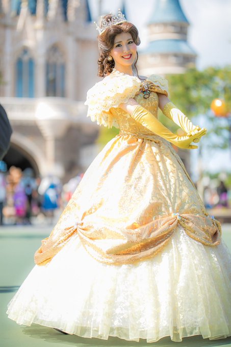 dハロ 仮装 ベル ウィッグ ディズニー ハロウィン 黄 ホリデー 美女と